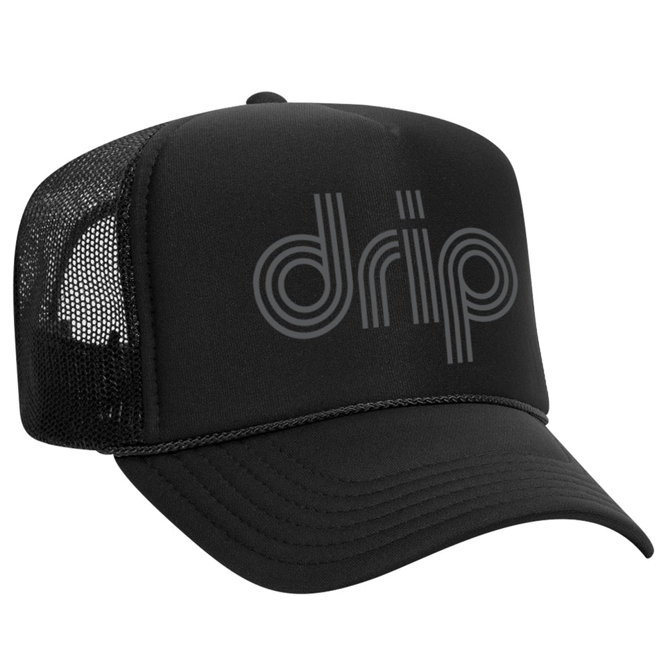 Black drip Foam Trucker