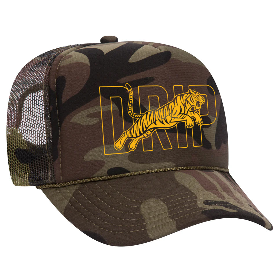 Camo DSHS Tigers Leaping Tiger Foam Trucker