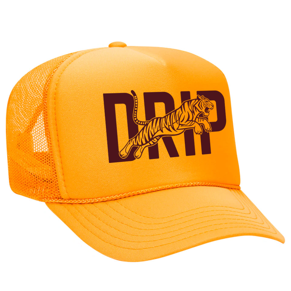 Gold DSHS Tigers Leaping Tiger Foam Trucker