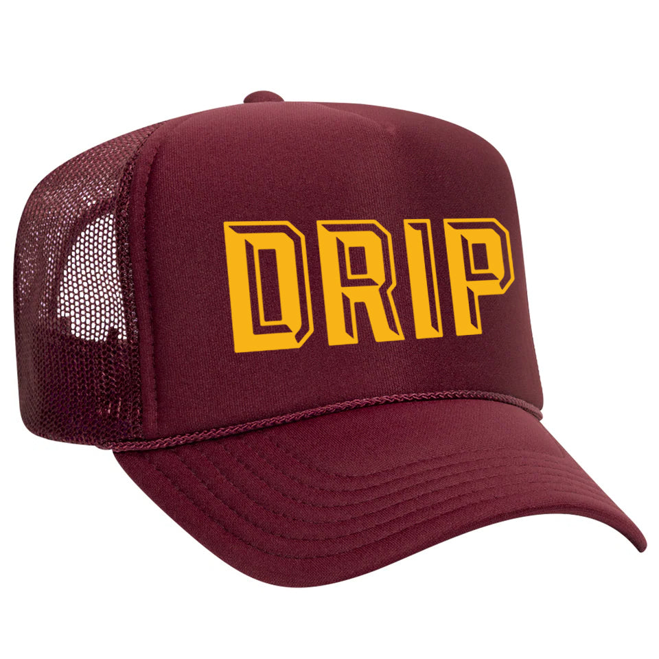 Maroon DRIP Foam Trucker